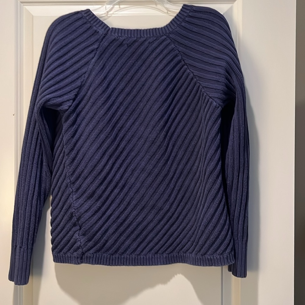 Old Navy Blue Crew Neck Sweater Ribbed Knit - Picture 2 of 3